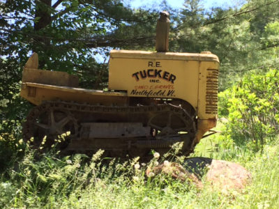 Old dozer marks the entrance to R.E. Tucker's sand and gravel quarry in Berlin Vermont