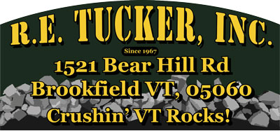 R.E. Tucker, Inc. sand and stone products for construction and landscaping in Central Vermont Logo